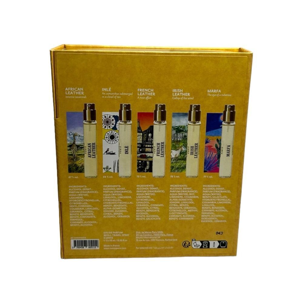 Set of 4 Memo Paris Unisex Fragrance 10ml travel sprays African Leather +3